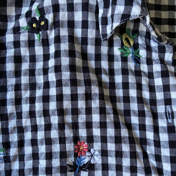 TOPSHOP / plaid embroidered crop - Picture 4 of 7